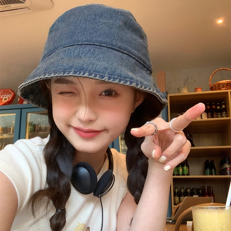 Женское джинсовое ведро в стиле ретро