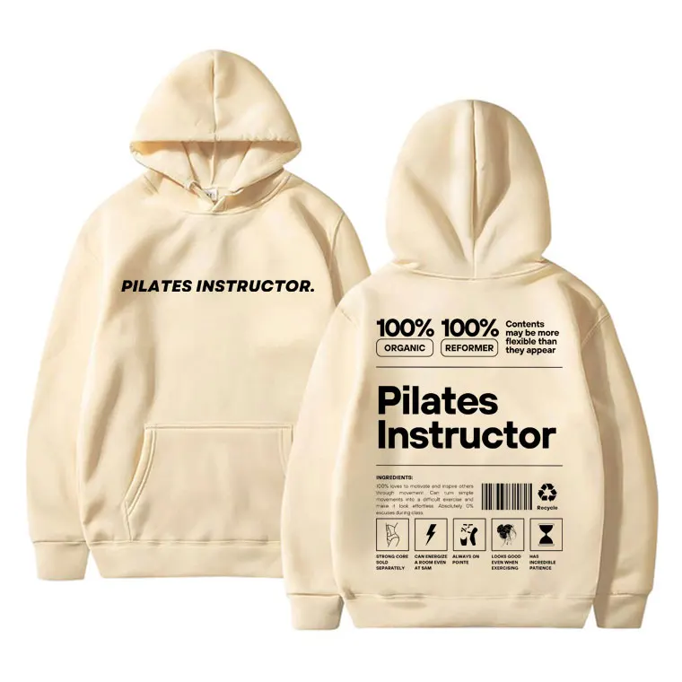 Pilates Instructor Pump Cover Hoodie Male Gym Oversized Sweatshirt Men Funny Fitness Powerlifting Workout Bodybuilding Hoodies