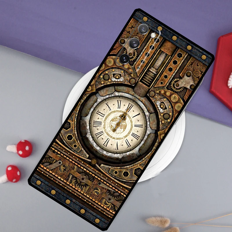 Steampunk Gears Vintage Time Machine Case For Samsung Galaxy S23 S21 FE S22 Ultra Note 20 Ultra S8 S9 S10 Plus S20 FE Back Cover