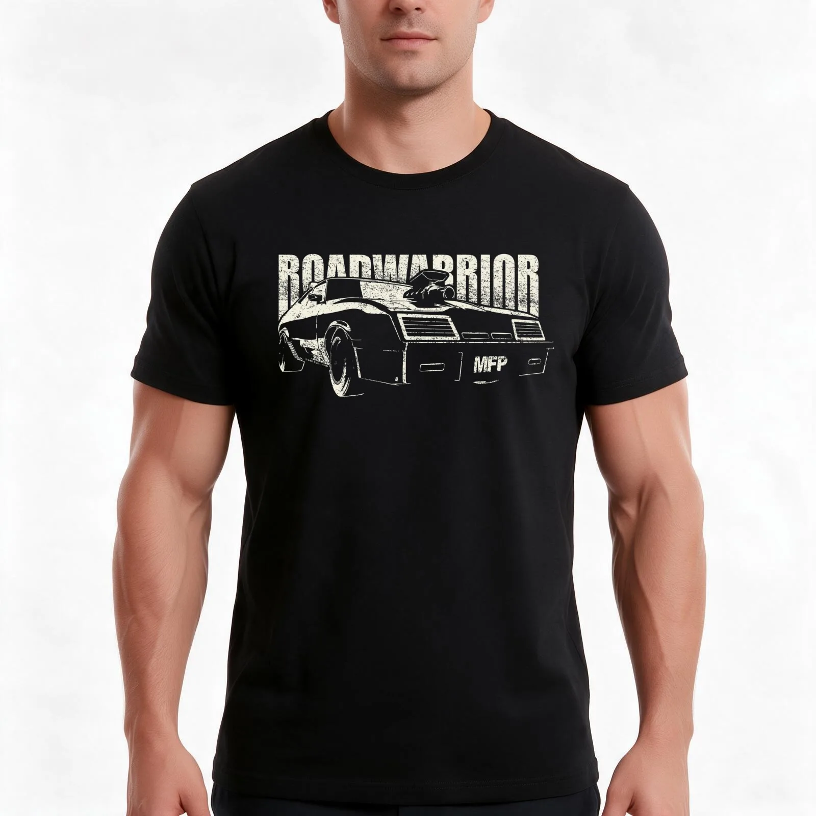 MAD MAX Inspired Roadwarrior Wasted Edition | White T-Shirt Summer Casual Cotton Tee Oversized Streetwear Tops 100% Cotton