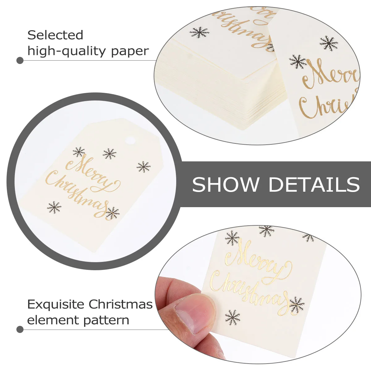 

100 Pcs Paper Label Christmas Bookmark Card Merry Tag Xmas Present Tags Jam Bookmarks Cardstock