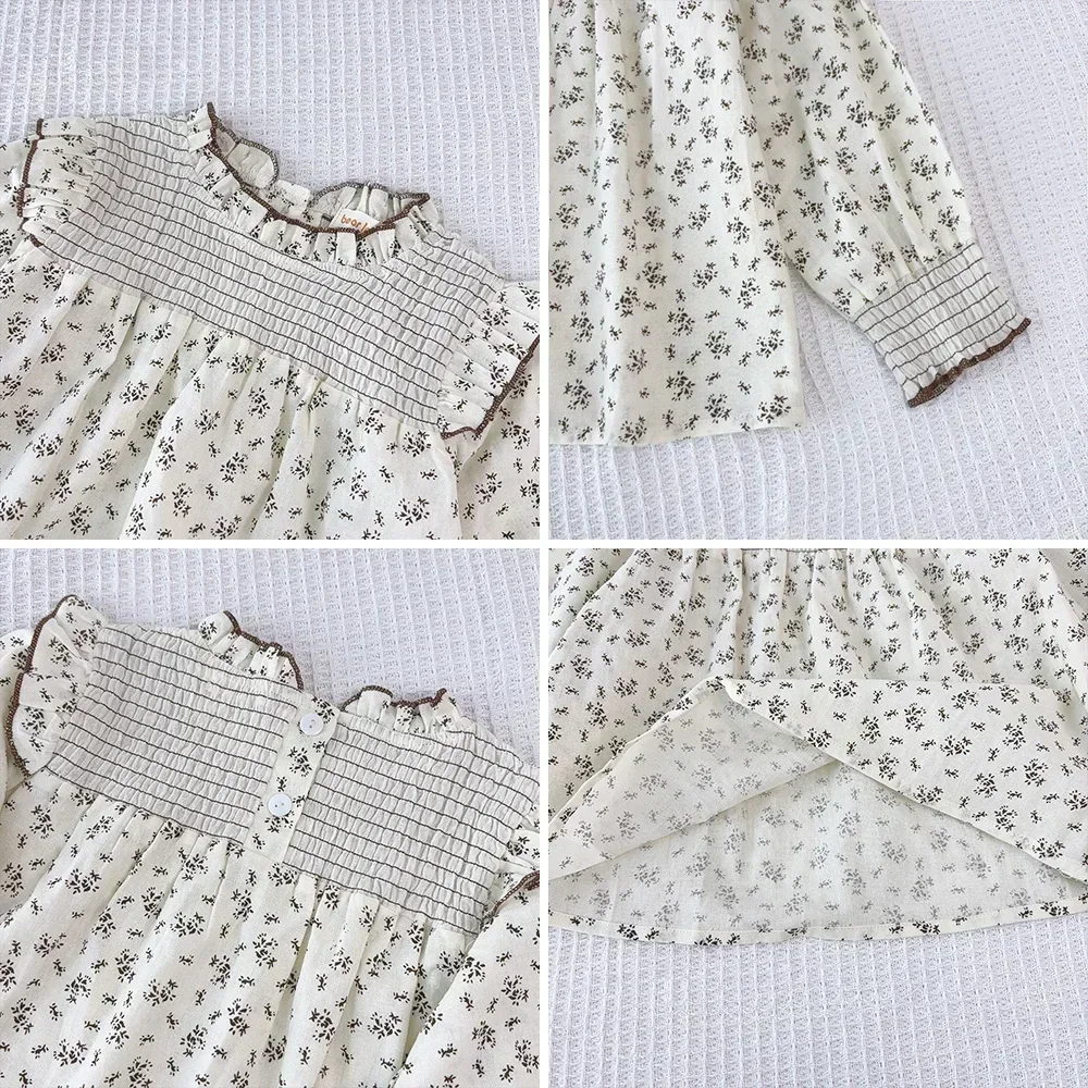 Weißes florales Langarmhemd für Frühling Herbst neues Baby Tops süße und süße Kinder kleidung für 1-6 Jahre alt – Detail 10