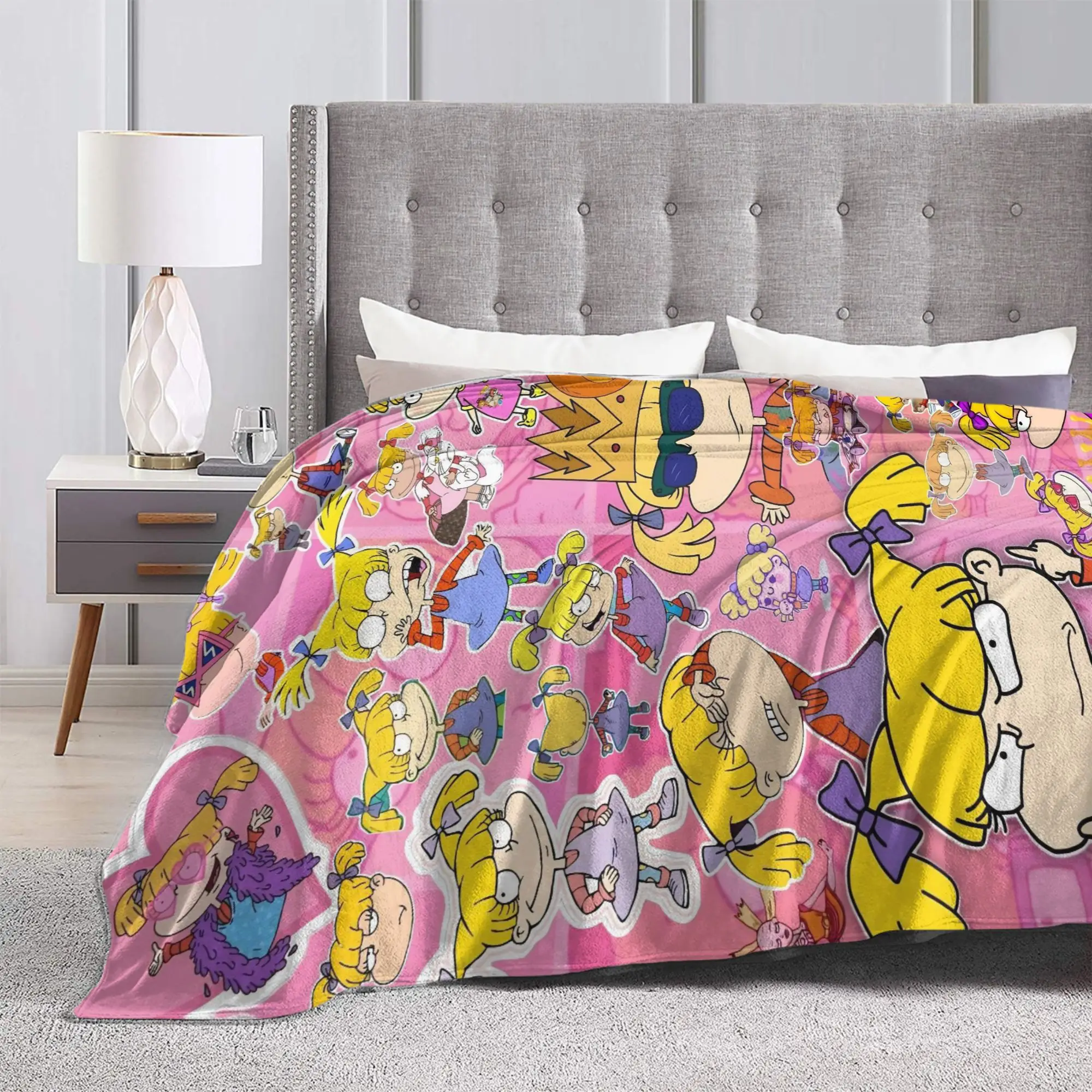 Rugrats أنجليكا المخللات نمط بطانية لينة رقيق أفخم رمي بطانية لغرفة المعيشة التخييم الفانيلا المفرش غطاء السرير