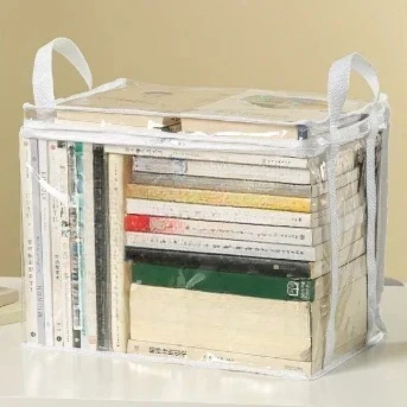 2 Pcs Foldable Student Dormitory Classroom Book Transparent Waterproof Household Book Organization and Storage Box