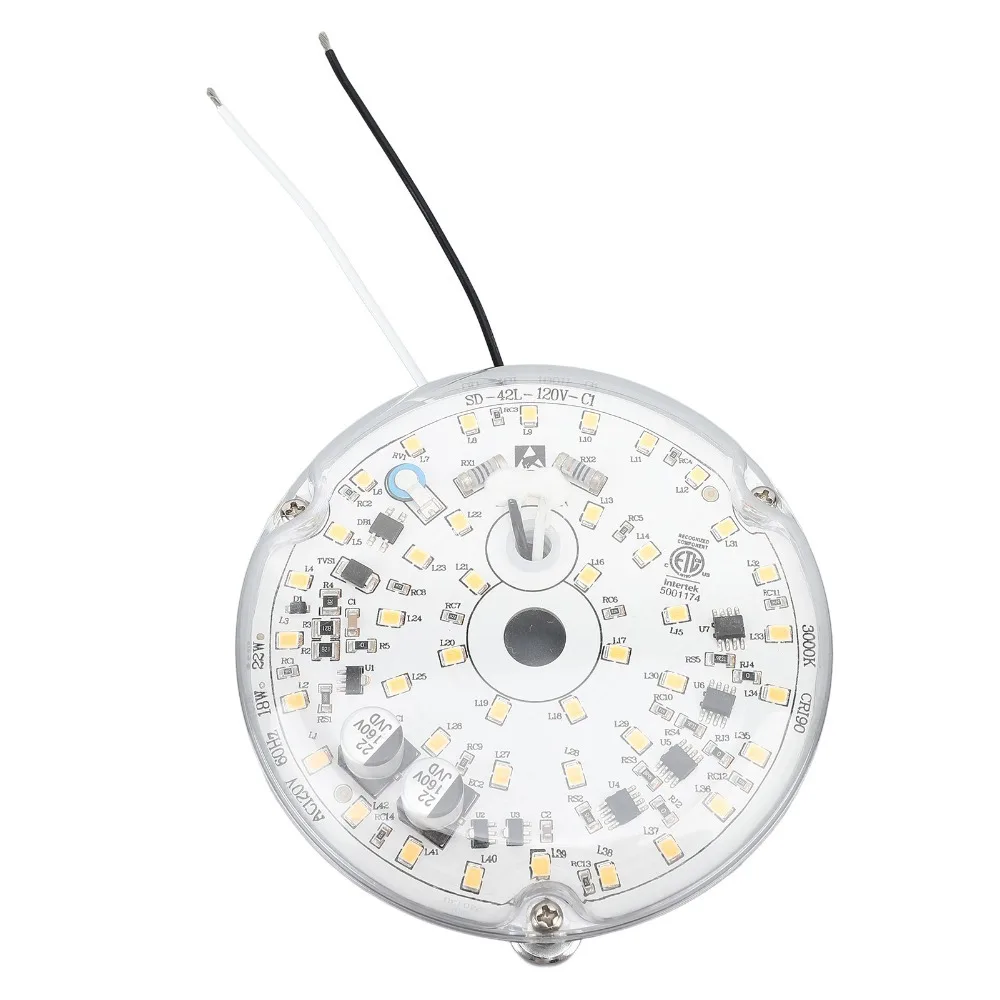Universal 3000K/4000K/6000K Ceiling Fan Light Kit Aluminum 18W LED Retrofit Kit 3.93 Inch Fan Light Panel Hallway