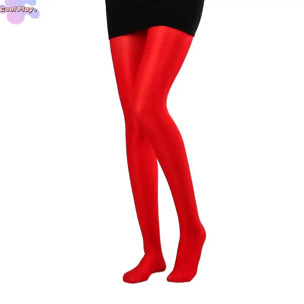 

Fashion 70D Shaping Tights High Waisted Shiny Oil Satin Tights Tummy Control Solid Color Shiny Pantyhose Yoga