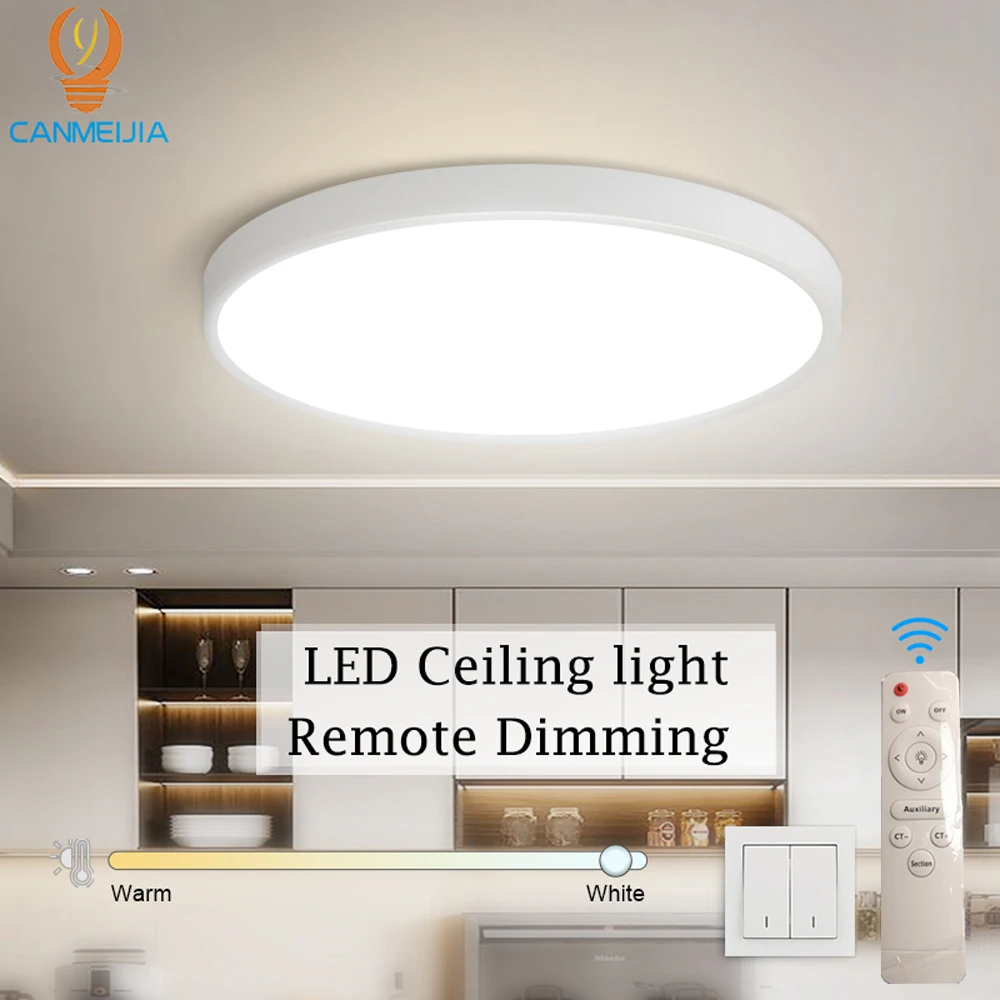 LED Ceiling Lamp Remote Control Ceiling Chandelier Modern Lustre Smart Dimmable Led Ceil Lighting Fixture For Living Room Home