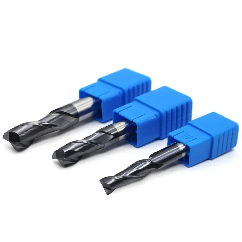Fresa cortadora de Metal HRC55, herramientas de fresado de 2 flautas, fresa de acero de tungsteno y carburo de aleación, fresa de extremo de 3mm, 4mm, 5mm, 6mm y 8mm