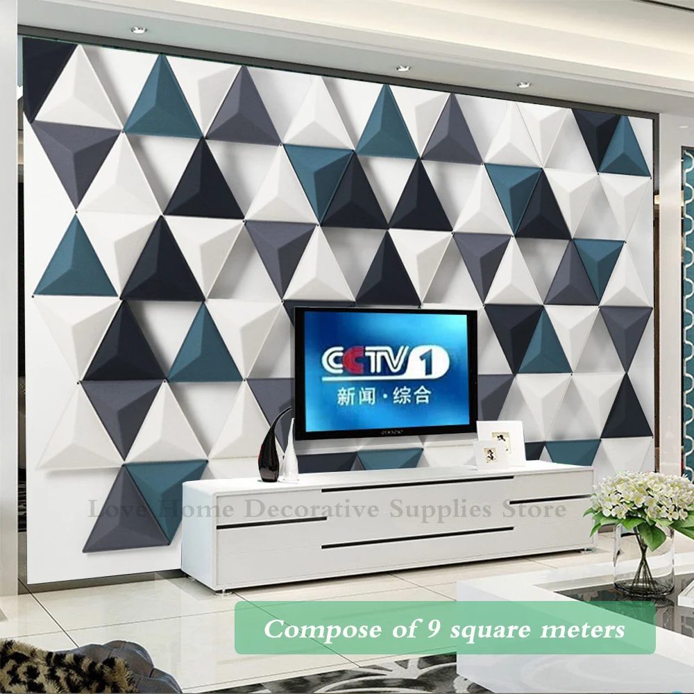 

3D Geometric TV Background Wall Mural Canvas Wallpaper Waterproof Custom Size Large Wall Painting Living Room Study Home Decor