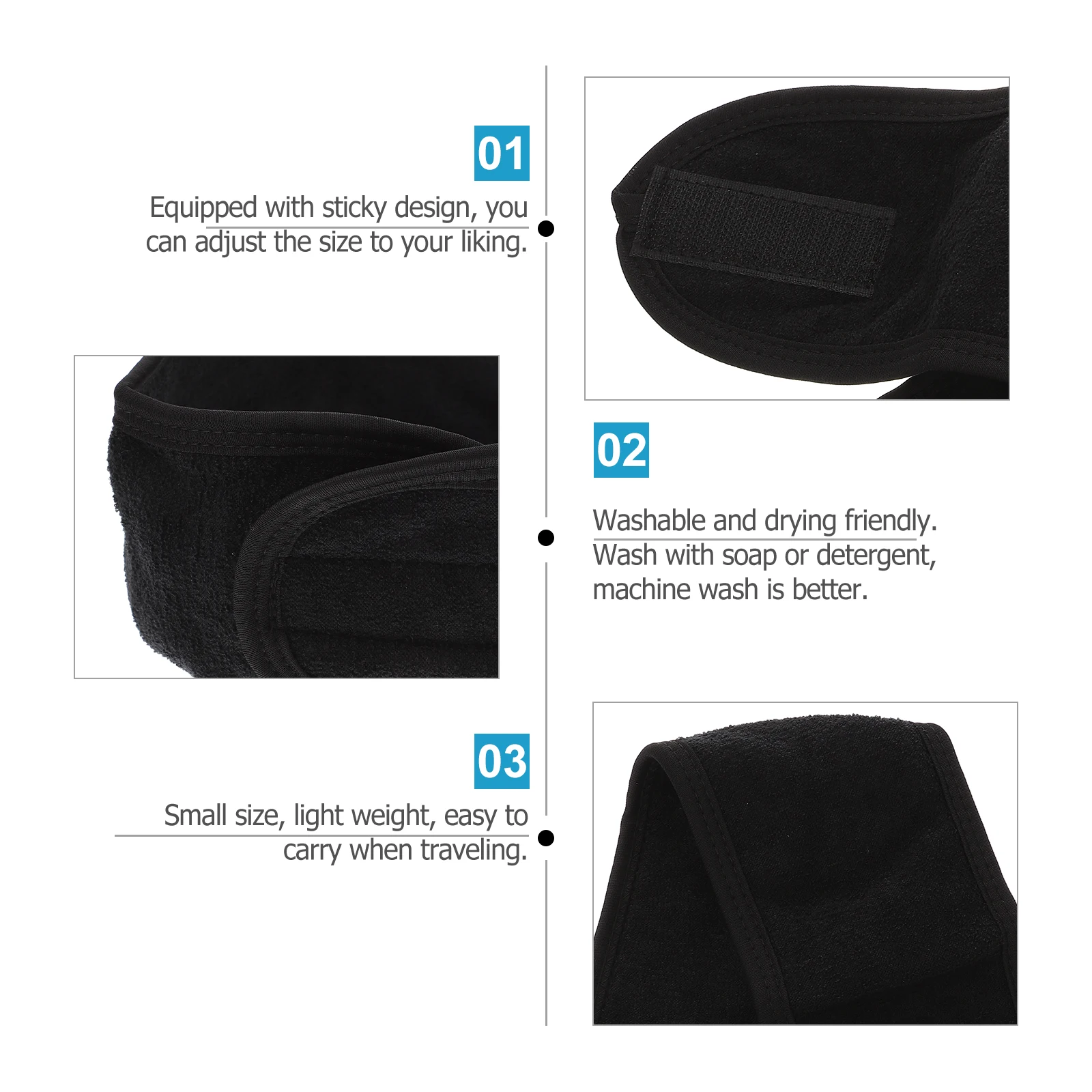 

3pcs Elastic Hair-Friendly Headbands Breathable Sweatbands For Women Yoga Running Face Wash Skincare Headband Wristband