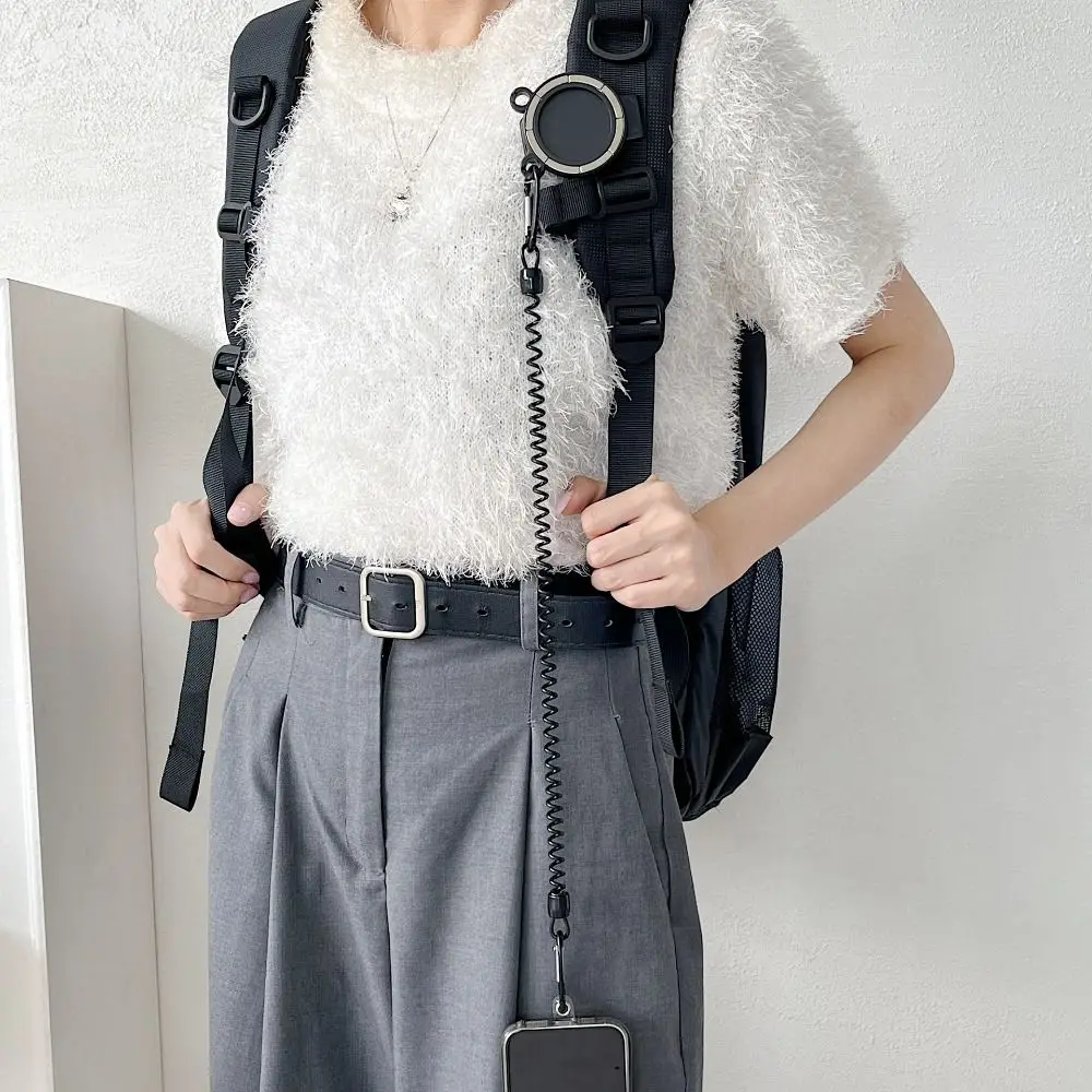 

Магнитный держатель для телефона Free Hands с металлическим крючком, пружинным шнуром, зажимом для ремня, креплением на пояс и съемным зажимом для рюкзака