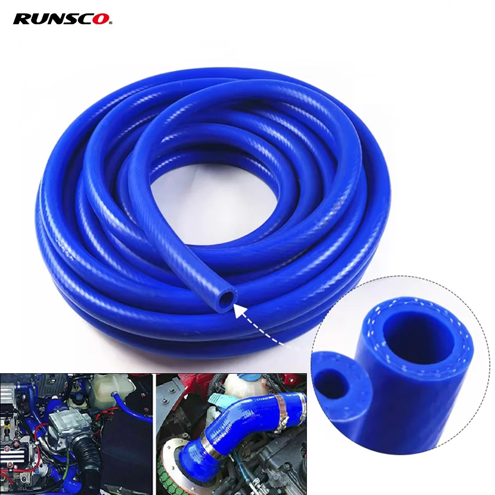 Universal ID 10/12/14/16mm Auto Car Vacuum Silicone Hose Racing Line Pipe Tube Blue/Black/Red 1-20 Meter