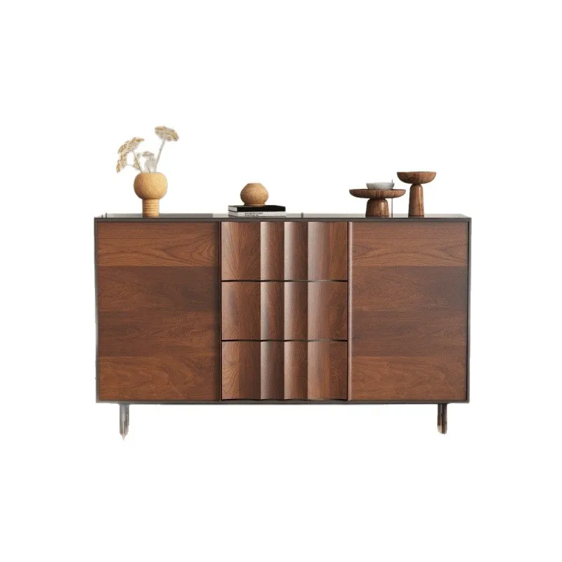 

American walnut color creative side cabinet solid wood locker wine cabinet Italian decorative cabinet