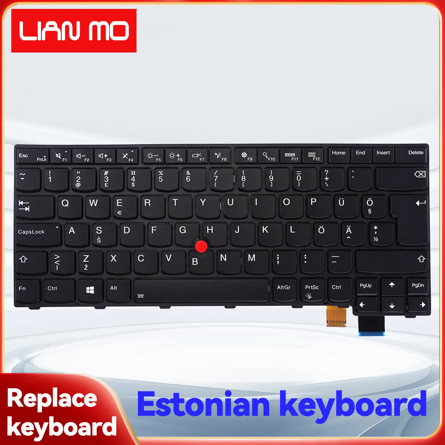 Estonian layout with backlit replacement keyboard for Lenovo ThinkPad T460P laptop keyboard