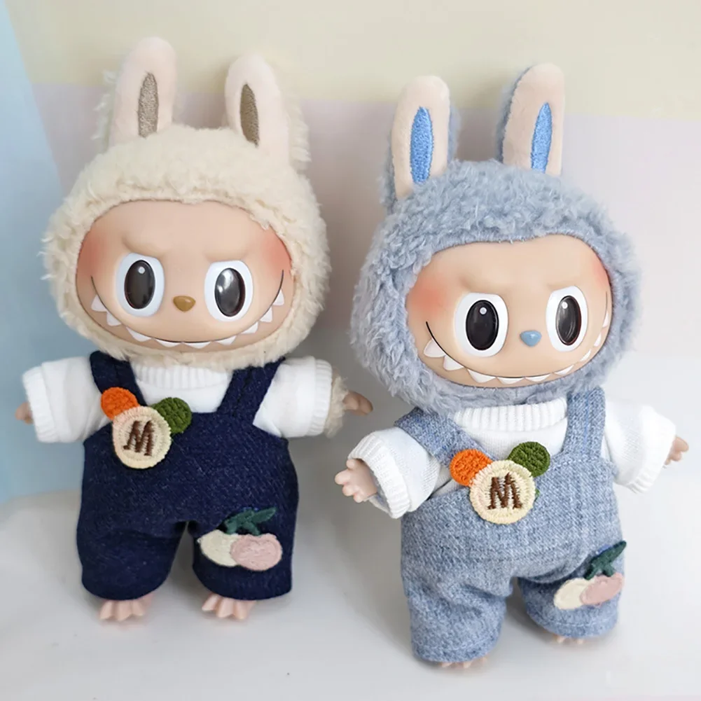 17cm Mini Plush Doll'S Clothes Outfit Accessories for Korea Kpop Exo Bts Labubu Idol V1 V2 Hat Shoes Glasses Suit Clothing Gift