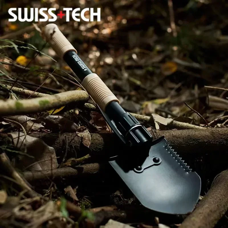 Imagem -03 - Swiss Tech-pá Dobrável com Estojo Multi-ferramenta Serra de Madeira Acampamento ao ar Livre Sobrevivência Equipamento Automotivo
