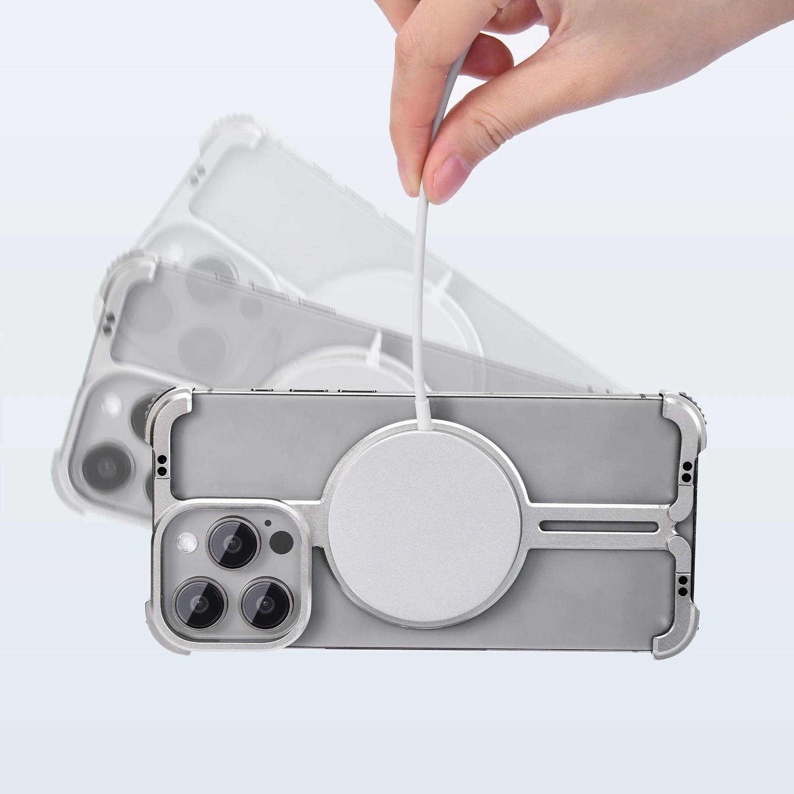 2024 Magsafe Phone Case for iPhone 15 15Pro Max Frameless Slim Phone Cover Magnetic Bumper AntiSlip Phone Protective Case