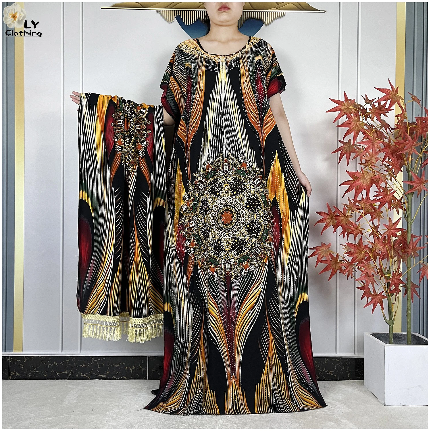 2026 New Style Summer Dubai Short Sleeve Women Dresses With Big Scarf African Women Dashiki Cotton Islam Maxi Casual Loose Abaya
