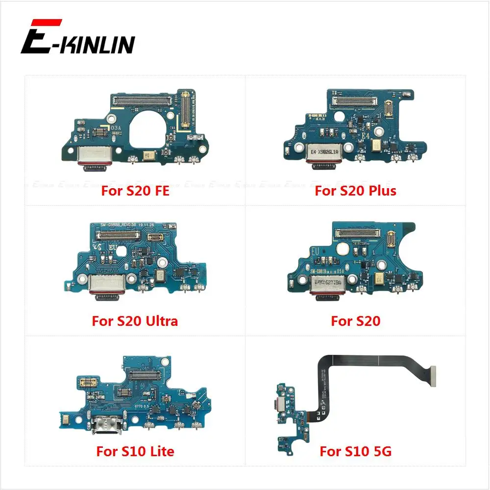 Fast USB Charging Charger Dock Port Board With Microphone Mic Flex Cable For Samsung Galaxy S20 FE Ultra Plus S10 5G Lite