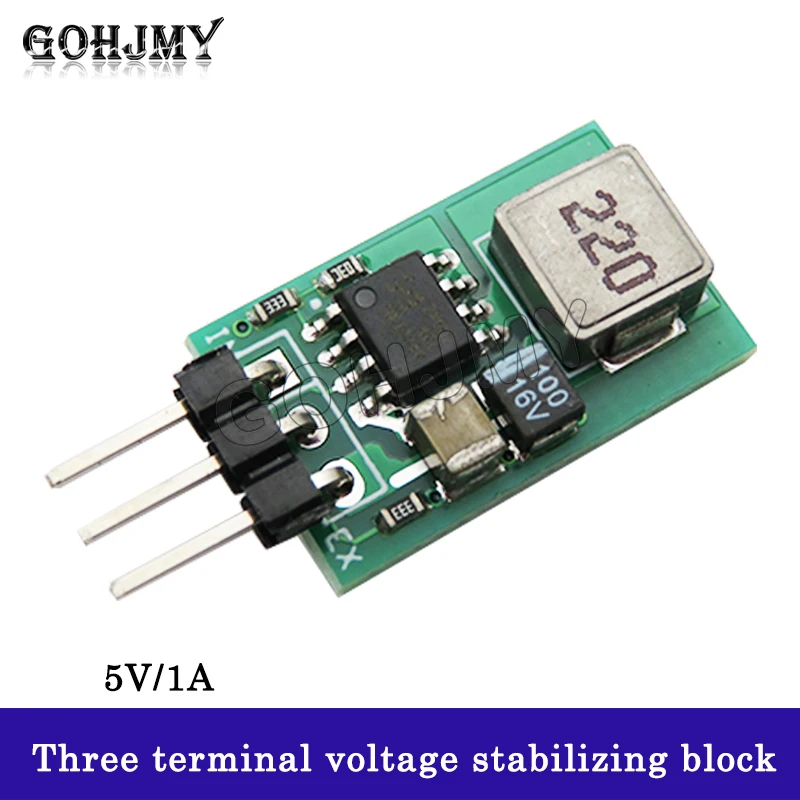 2PCS  5V/1A ultra small three terminal voltage stabilizing block replaces LM7805 5.5~32V input with high efficiency and low heat