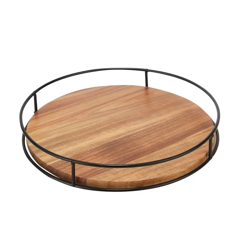 Durable Wooden Turntable Wooden Rotating Tray Rustic Wooden Turntable Tray Set for Kitchen Bathroom for Pantry for Soap