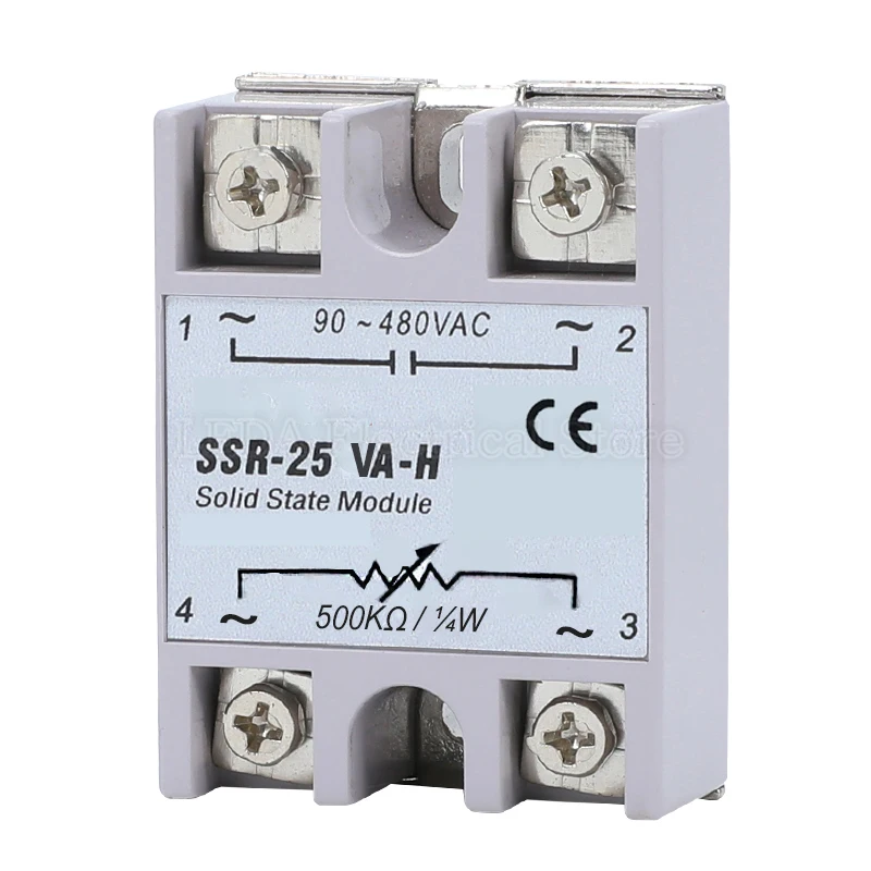 

1Pcs Single Phase Solid State Module Relay SSR-10DA-H SSR-25DA-H SSR-40DA-H 10A 25A 40A 3-32V DC Input 90-480V AC Output New