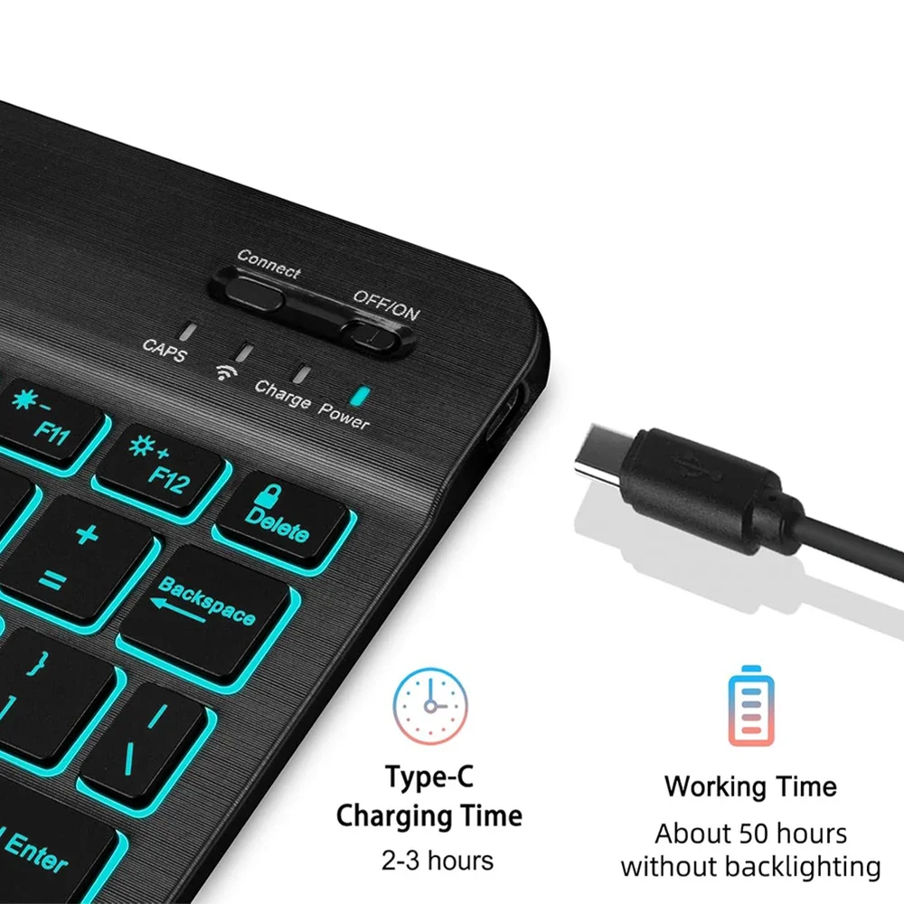 Etui z klawiaturą do Samsung Galaxy Tab A9 8.7 cala, pokrowiec z klawiaturą ochronną do Samsung Tab A9 SM-X110/X115/X117