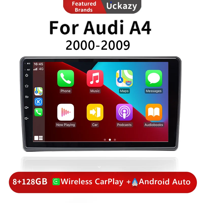 

8Core Car Radio Android 13 For Audi A4 B6 B7 S4 B7 RS4B7 SEAT Exeo 2000- 2009 Audio Video Head unit GPS Navigation Carplay
