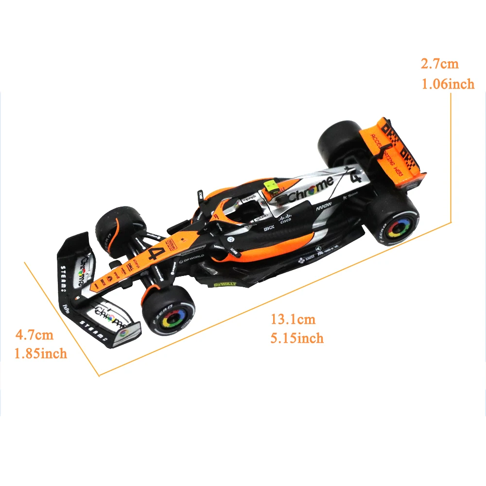 Bburago-colección de coches McLaren F1, 1/43, 2023, Team Mclaren, Racing #4, #81 Lando, Oscar Alloy Diecast F1, juguetes de regalo