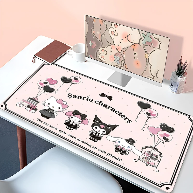 Sanrio Pink Desk Mat Laptop Gaming Accessories Mouse Pad Kawaii Anime Keyboard Rug PC Cinnamoroll Hello Kitty Mousepad HD Carpet