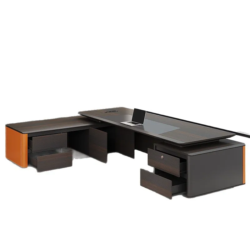 

Light luxury high-end desk boss table and chair combination simple leadership office furniture