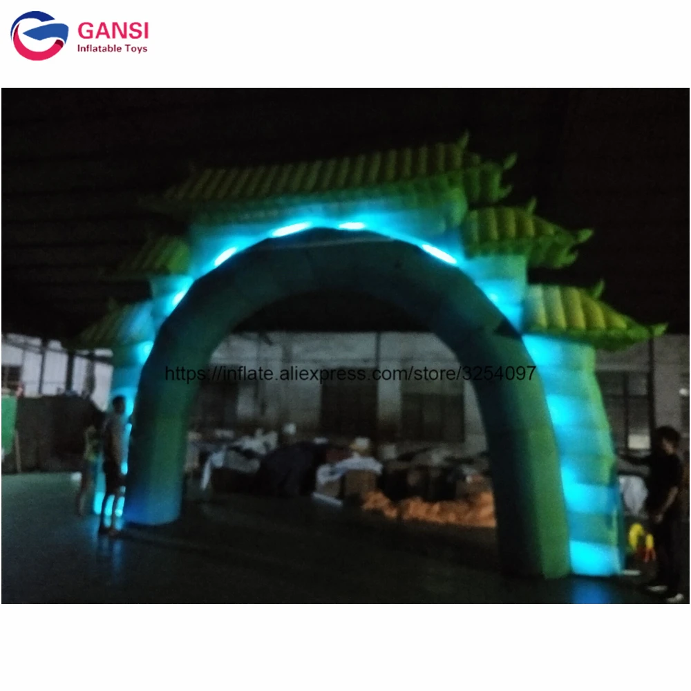 

Cheap 8m large outdoor light arch factory price inflatable event arch with led