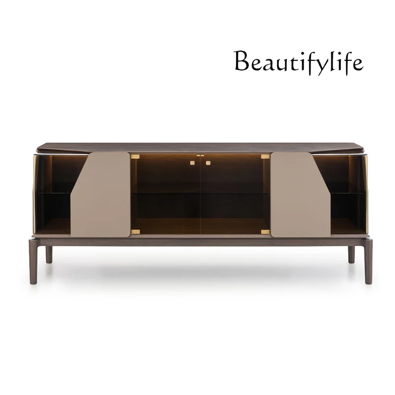 Italian Light Luxury and Simplicity Sideboard Kitchen Integrated Stainless Steel Designer High-End Storage High Cabinet