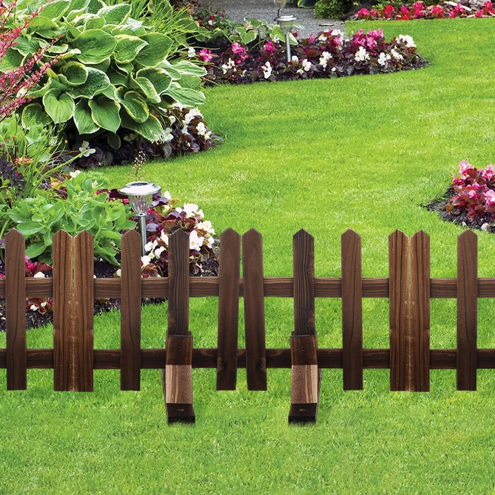 

3pcs Wood Base for Small Fence Garden Fence Fixing Base Railing Kit Stand Support Wooden Border Supplies Gardening Tools
