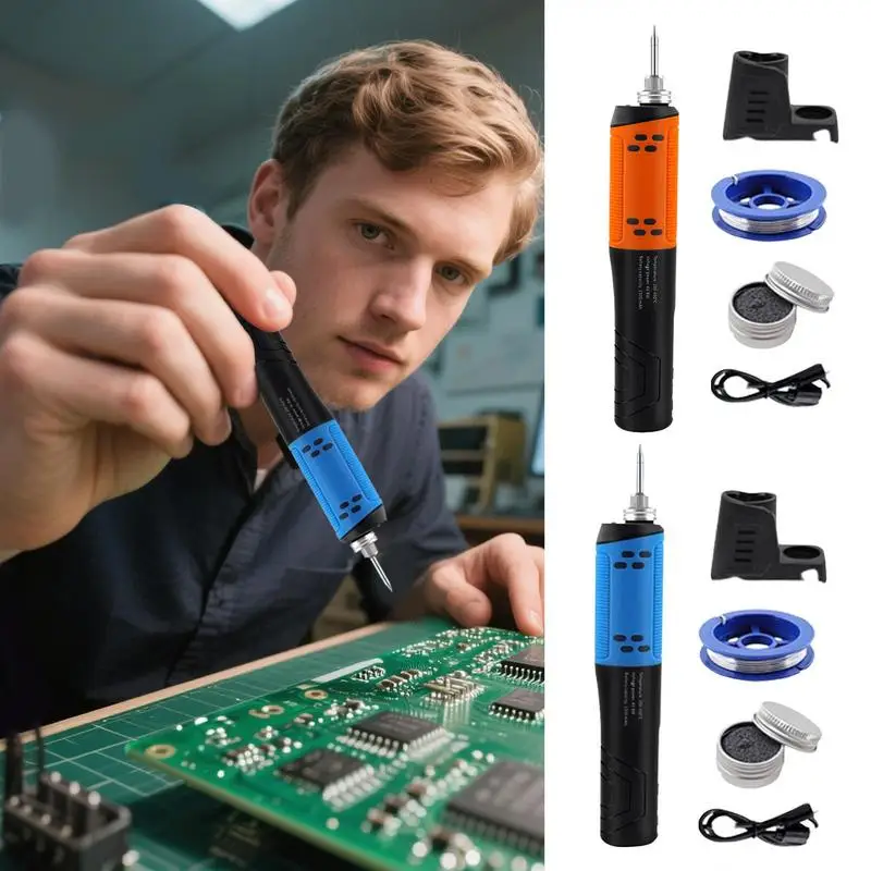 

Rechargeable Soldering Iron Cordless Portable Soldering Iron Kit Precision Tip Adjustable Temperature Desoldering Tool For Home