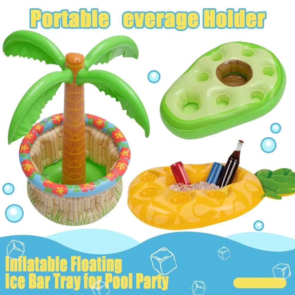 

Tropical Inflatable Floating Ice Bar – Fun Pool Party Drink Holder – Beer Drinks Storage Tray