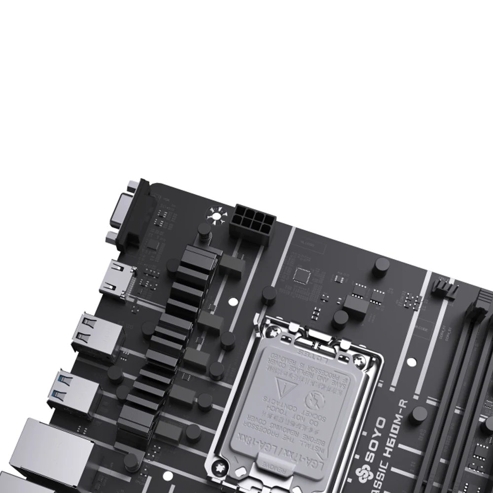 SOYO H610M-R MATX Intel H610M DDR4 HDMI VGA SATA3.0 M.2 NVME USB 3.2 Gen1 Support 12/13/14 gen LGA 1700 CPU For Desktop PC