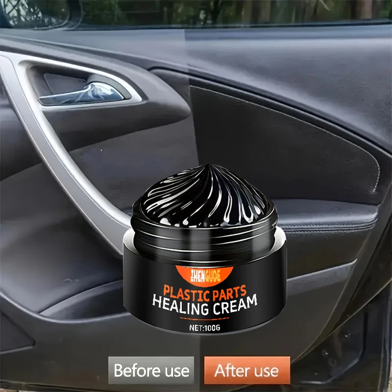 قطعة واحدة من شمع الإطارات الأسود اللامع 100 جرام - حماية متينة وطويلة الأمد وإصلاح الإطارات المختلفة، ومنتجات تنظيف السيارات، وعامل استعادة الجلد البلاستيكي، وعامل تلميع وطلاء السيارات - لمنع التشقق والليمون الأسود