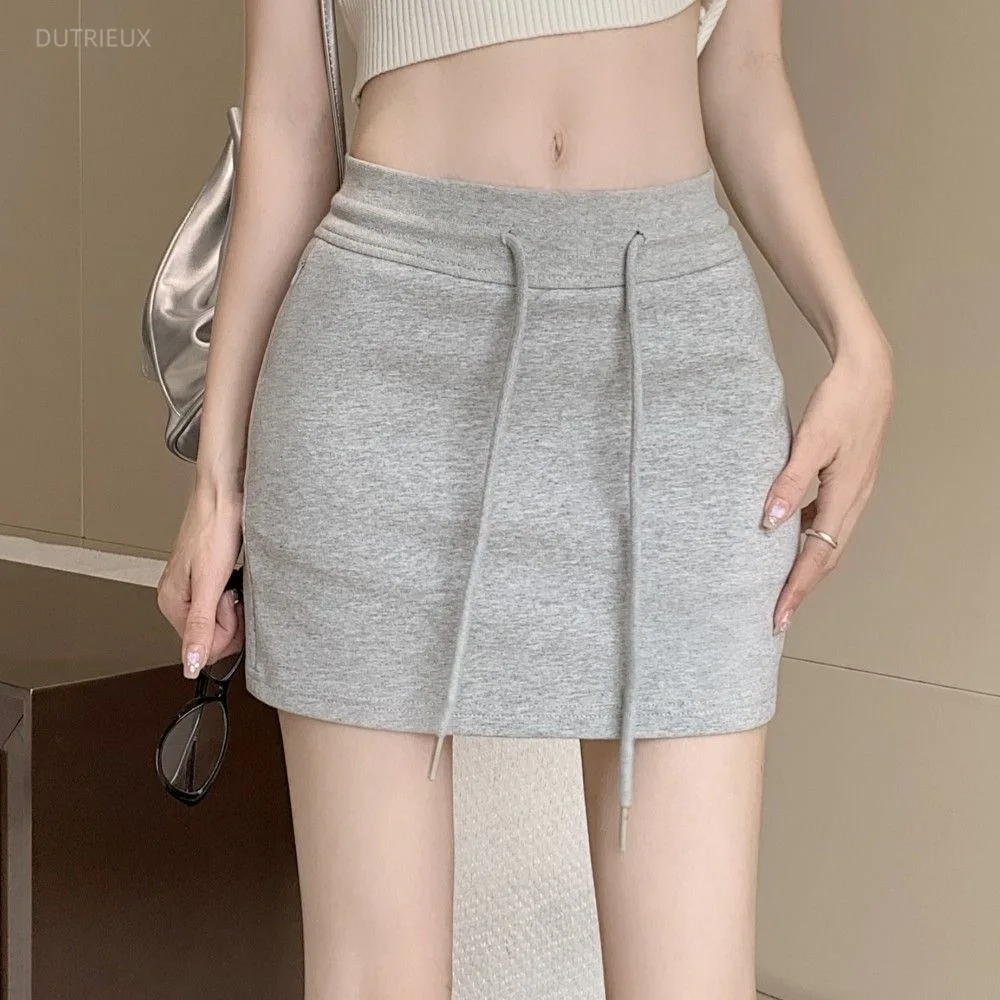New Fashion Faldas Mujer De Moda High Waist Drawstring Casual Package Hip Mini Jupe Streetwear Y2k Aesthetic Chic Korean Skirts
