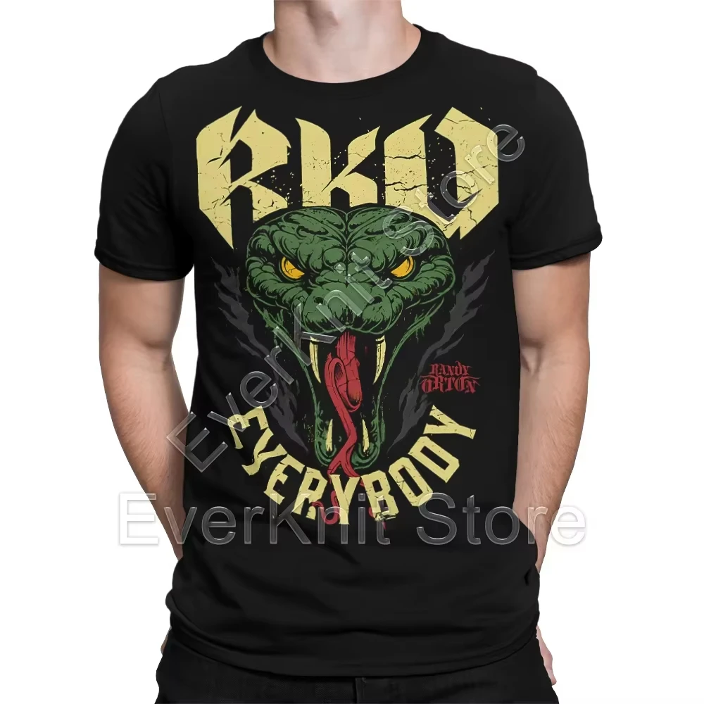 Men's Black Randy Orton RKO Everybody Viper T-Shirt Printed Wrestling Short Sleeve Casual Men's and Women's T-Shirts 2026