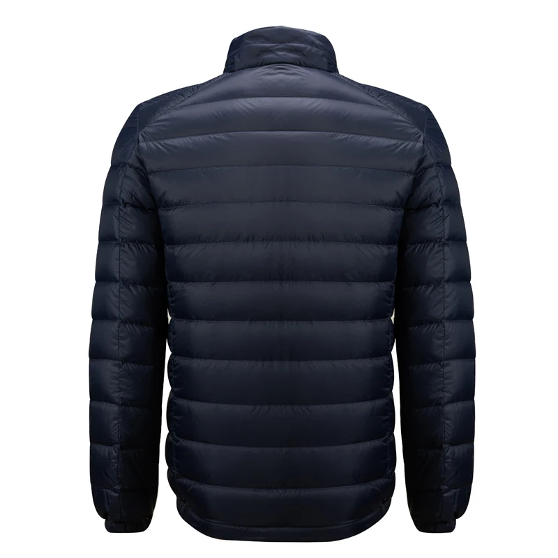 Chaquetas finas de plumón de pato para hombre, Parka cálida a prueba de viento, abrigo informal de invierno, impermeable, ultraligero, 90%