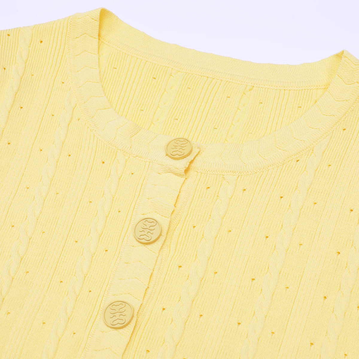 26184 High-Quality Summer New Commuting Fashion Women's Knitted Round Neck Short Sleeved Top Cardigan+Skirt Set