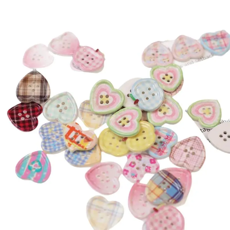10/20 Stück Herzförmige Knöpfe in verschiedenen Farben mit 4 Löchern zum Nähen von Kleidung, Accessoires, Bastelarbeiten, Scrapbooking, DIY-Bekleidungszubehör – Detail 7