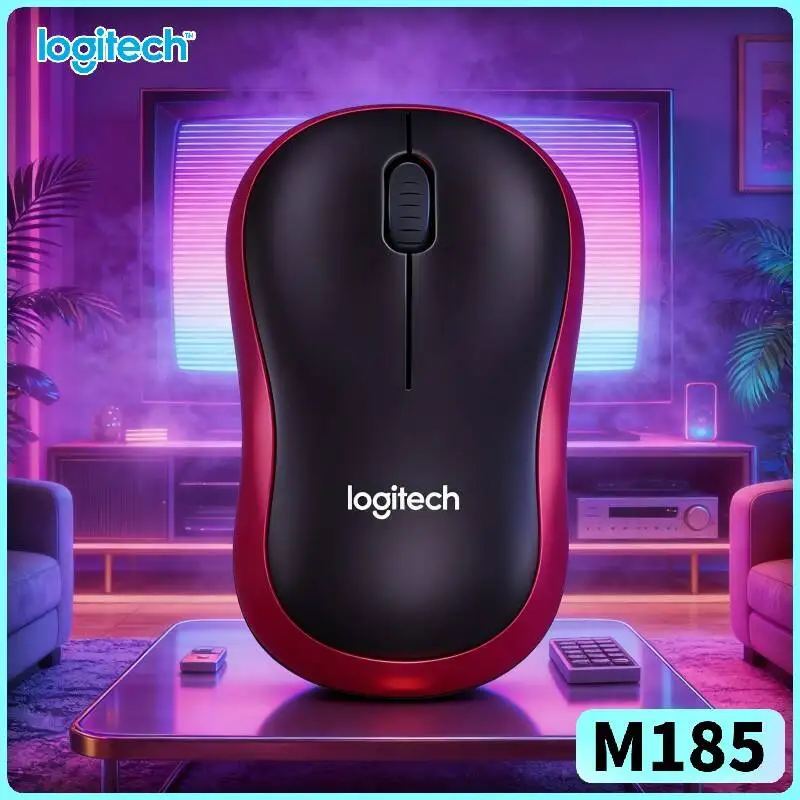 Logitech M185 Clear-Sensor Mouse 1000 DPI 2.4GHz 10m Range 12-Month Battery Nano Receiver Plug&Play Office Tool