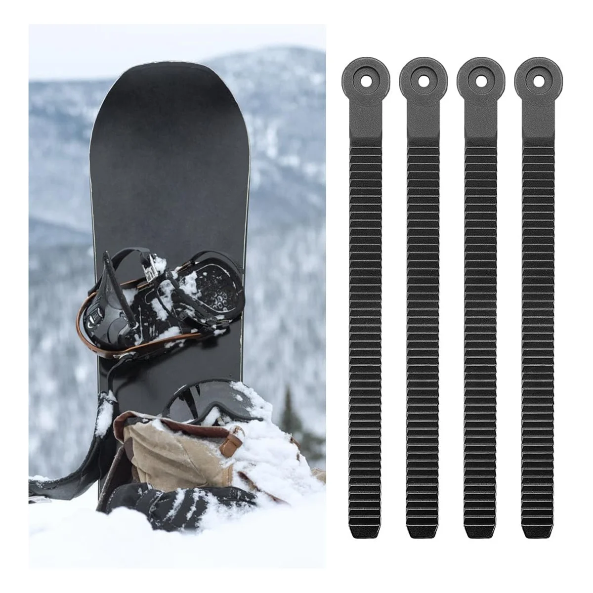 A89E-6PCS Snowboard Ankle Ladder Strap, Roller Skating Shoes Strap Snowboard Ladder Strap Binding Replacement with Screws