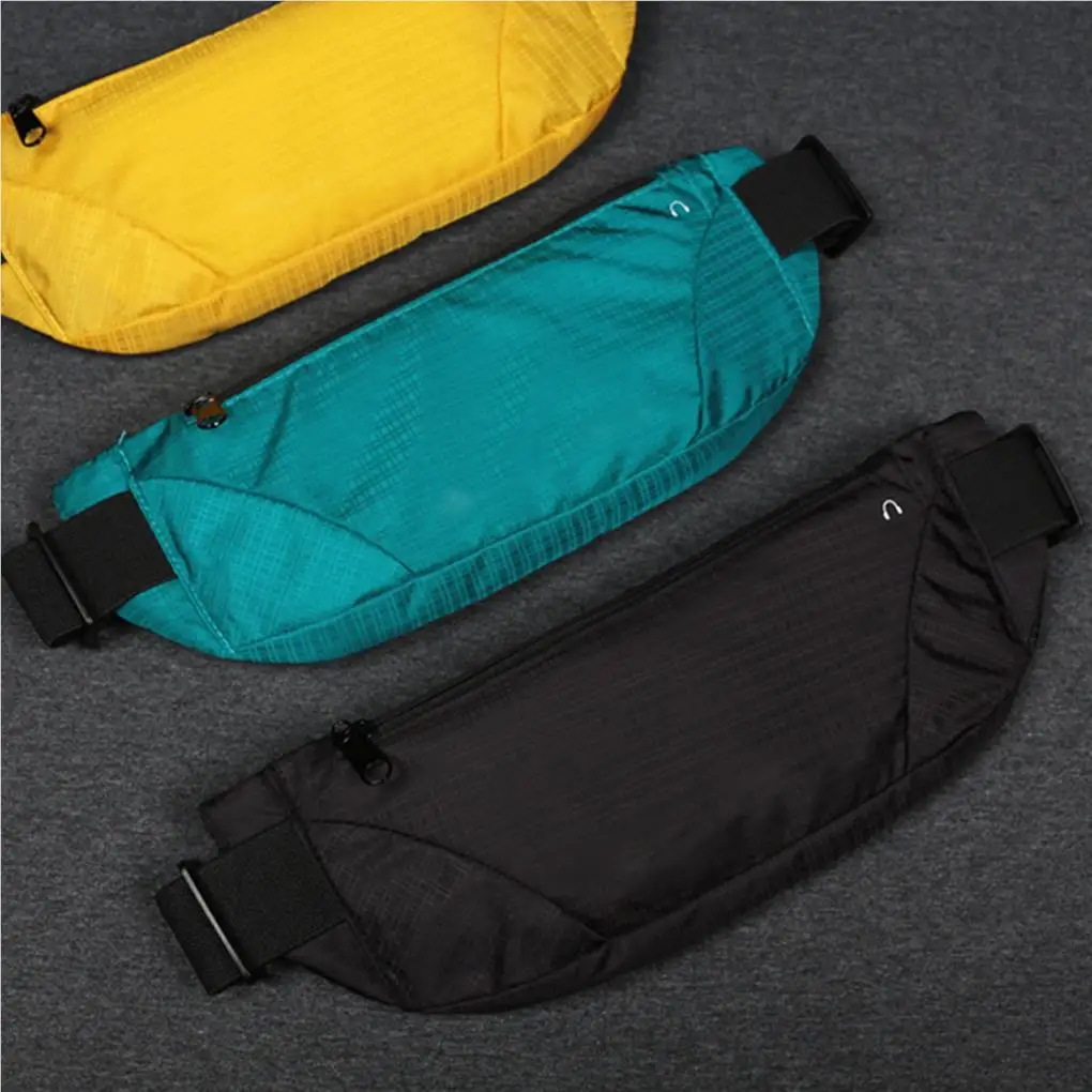 Bolsa de teléfono de cintura de nailon transpirable de Color sólido, doble capa, bolsillo deportivo para correr, trotar y montañismo al aire libre