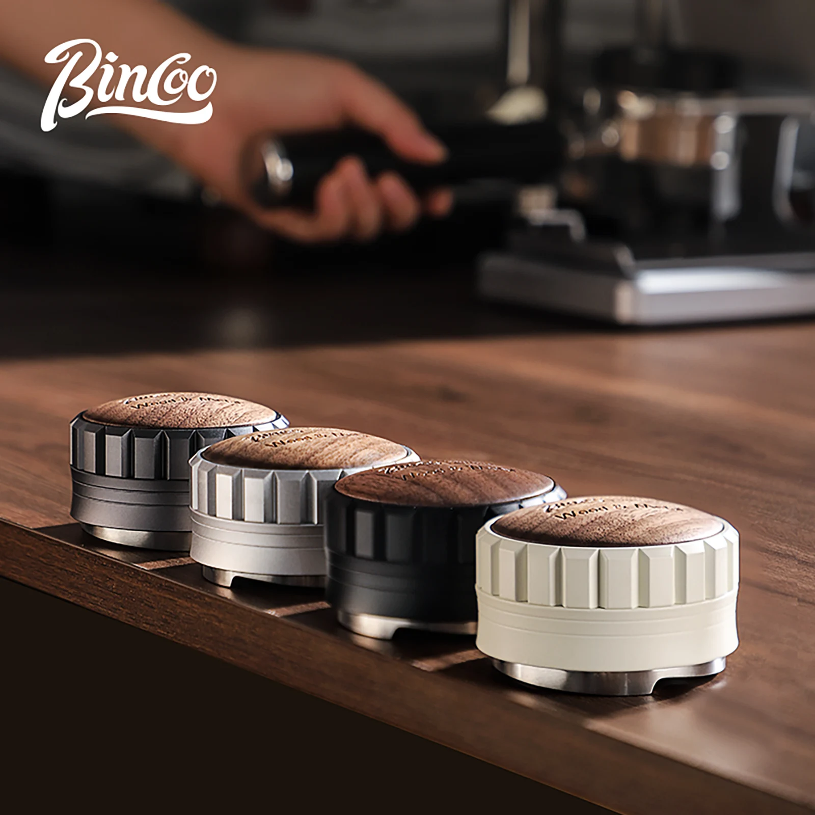 

Bincoo 2-in-1 Coffee Tool Set Adjustable Distribution Tamping with 30lb Pressure Calibrated for Home Cafe Use