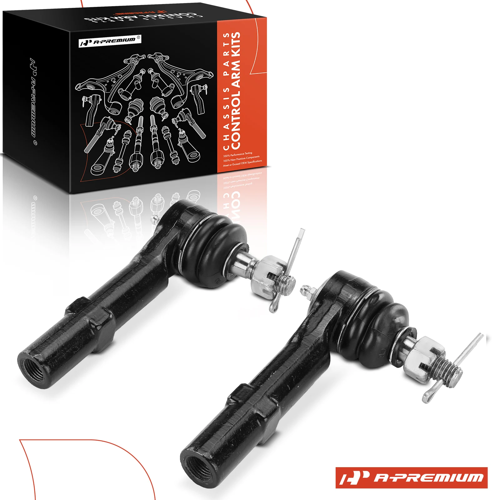 A-Premium 2x Front Outer Tie Rod End for Chevrolet Silverado 1500 2009-2013 Tahoe 2008-2013 GMC Sierra 1500 2009-2013 Yukon
