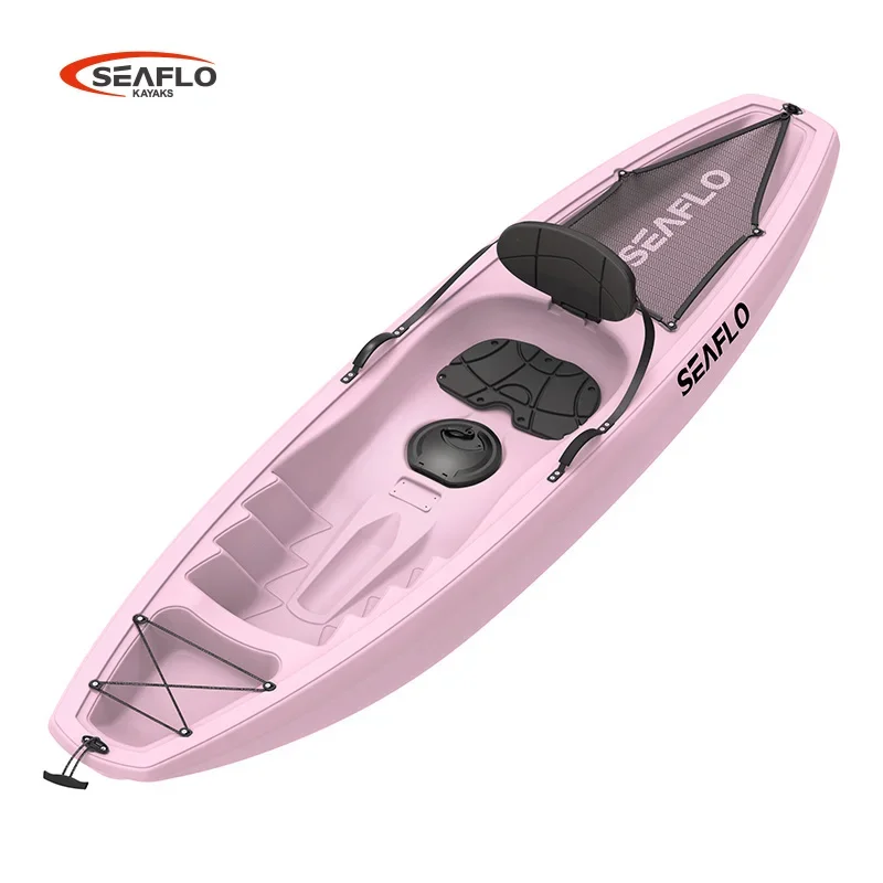 Pink 266.7cm Portable Single Adult Sit On Top Kayak Wholesale With Wheel Kayak Plastic 2024 New Design Color Sakura