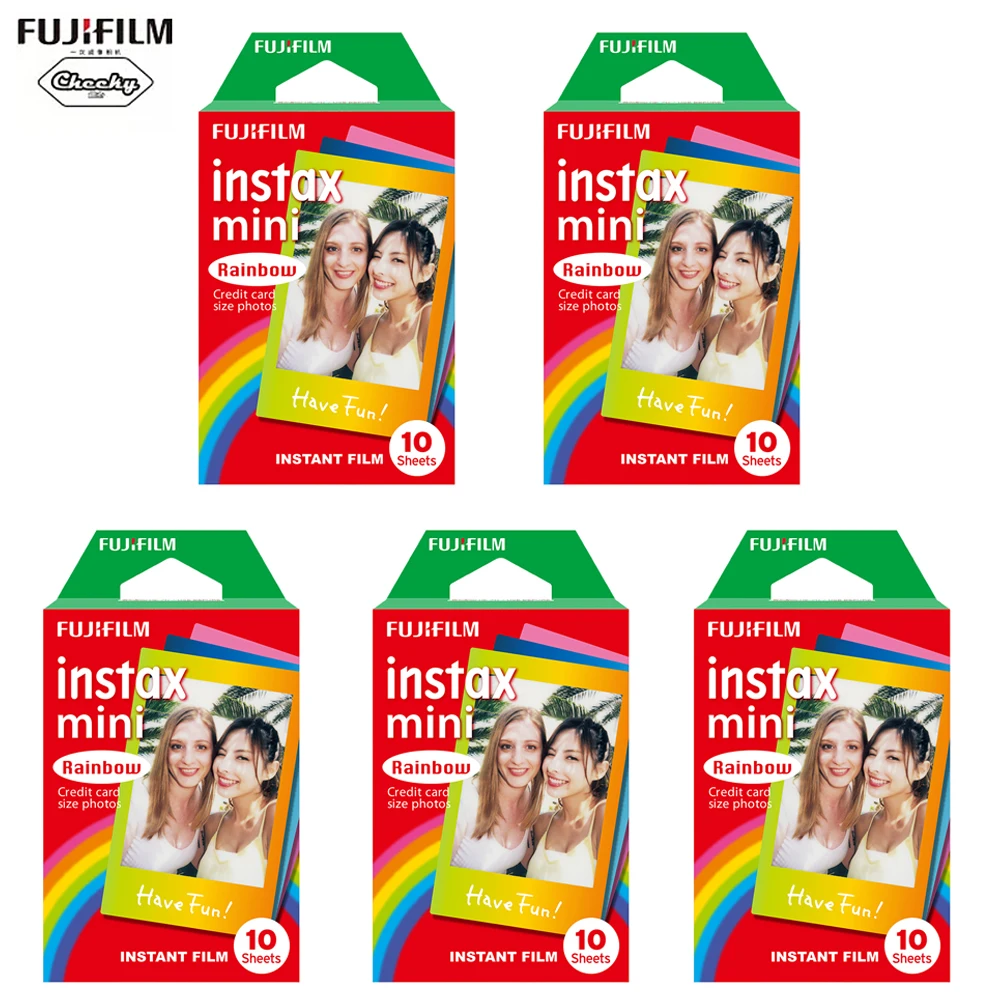 Instax Mini Rainbow Film 10-50 Sheets For Fujifillm Instant Mini 11, 9, 8, 7s Camera For SP-1/2 Printer One shot Mini Film Lace